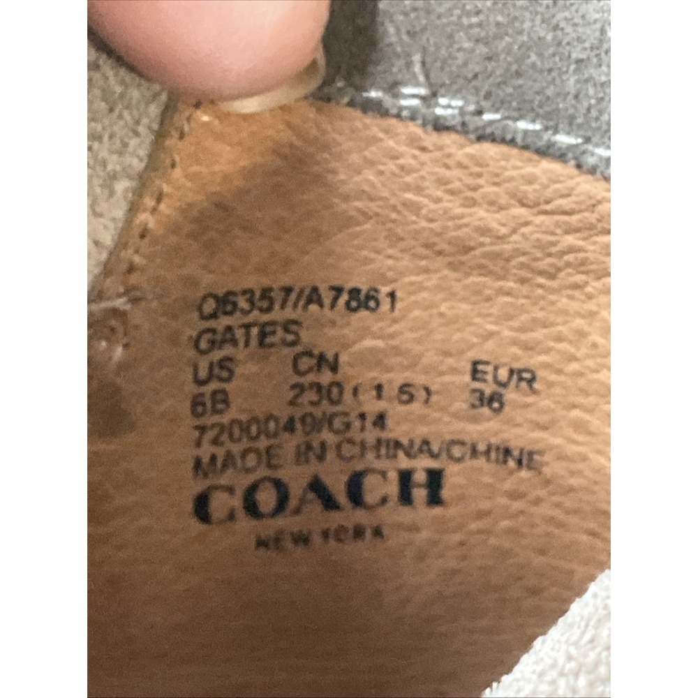 Coach Gates Women's Studded Taupe Gray Suede‎ Moto Combat Buckle Ankle Boots 6B - Picture 8 of 12